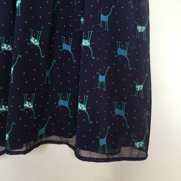 Modcloth "Oh My Gosh" in Blue Giraffe Dress - Picture 2 of 3